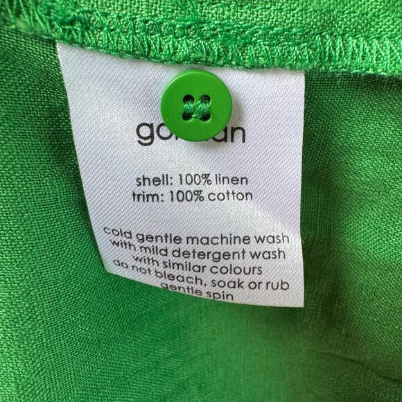 EUC GORMAN Australia Kelly Green Linen Sleeveless Tiered Dress in Women's 2X - Picture 11 of 11